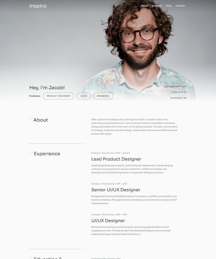 Freelancer One-page Theme